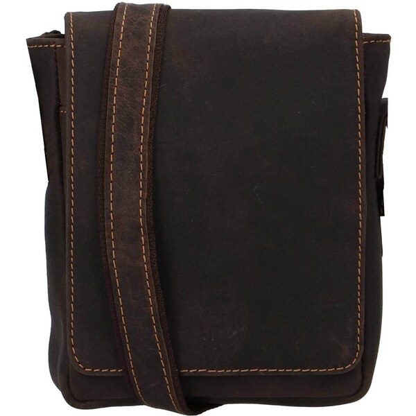 Pánska kožená taška cez rameno Greenwood Petr - hnedá 40954152