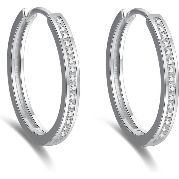 Beneto Elegantné kruhové náušnice zo striebra AGUC2270 3 cm 66578562