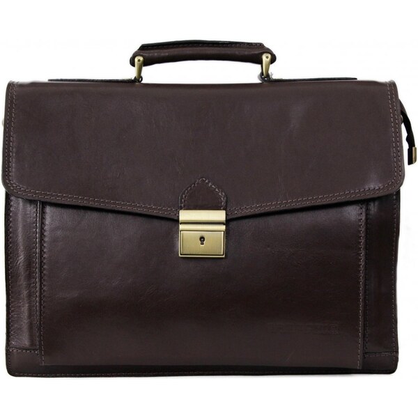 Gregorio Kožená aktovka Pepe tm. hnedá 15333947