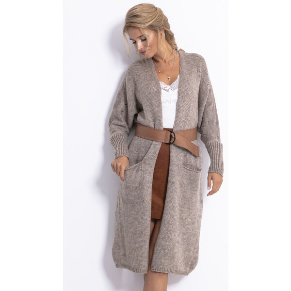 Glara Dámsky vlnený kardigan s vreckami 20643579