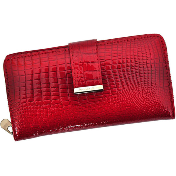 Červená kožená peňaženka na karty Jennifer Jones 5280 64013736