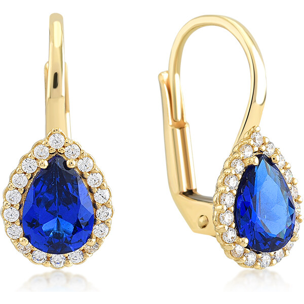 Lillian Vassago Zlaté patentové náušnice s farebnými a čírymi zirkónmi 48556331