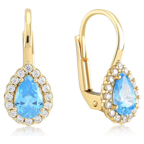 Lillian Vassago Zlaté patentové náušnice s farebnými a čírymi zirkónmi 22004597