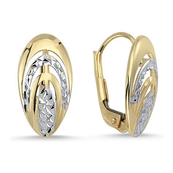 Lillian Vassago Patentové náušnice z bieleho a žltého zlata LLV46 23136028