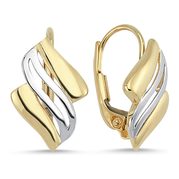 Lillian Vassago Náušnice v kombinácii bieleho a žltého zlata na patent 55607373