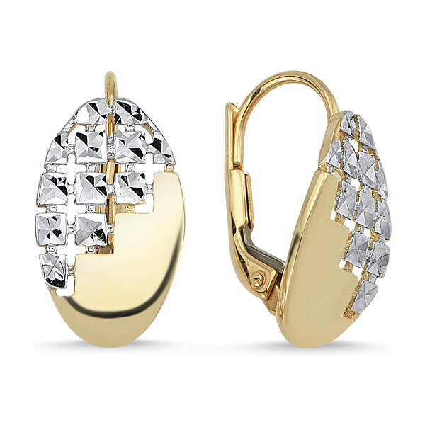 Lillian Vassago Moderné náušnice v kombinácii bieleho a žltého zlata 55607374