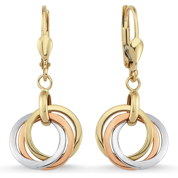 Lillian Vassago Visiace náušnice krúžky v troch farbách zlata LLV46 55607375