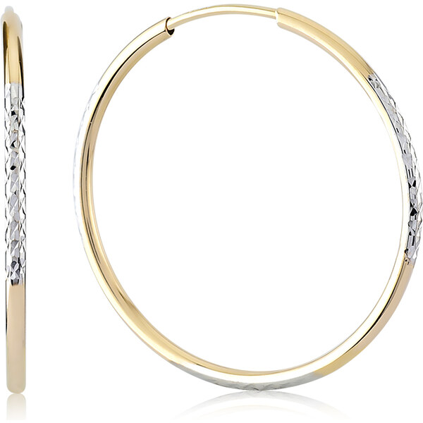 Lillian Vassago Kruhové náušnice s gravírovaním a v kombinácii bieleho 64206701