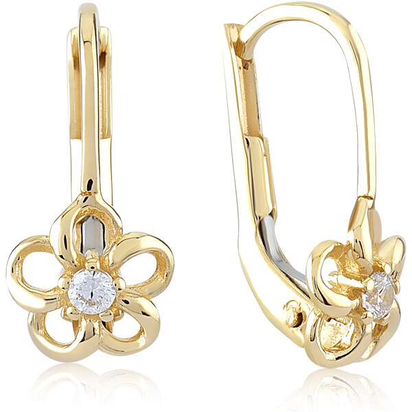 Lillian Vassago Zlaté kvetinkové náušnice so zirkónom LLV06-GER104 24247552