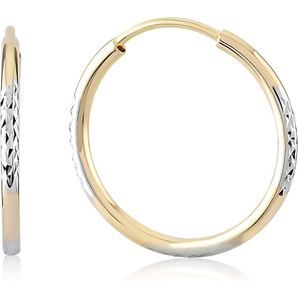 Lillian Vassago Kruhove zlaté náušnice zdobené gravírovaním 1,8 cm 64206703