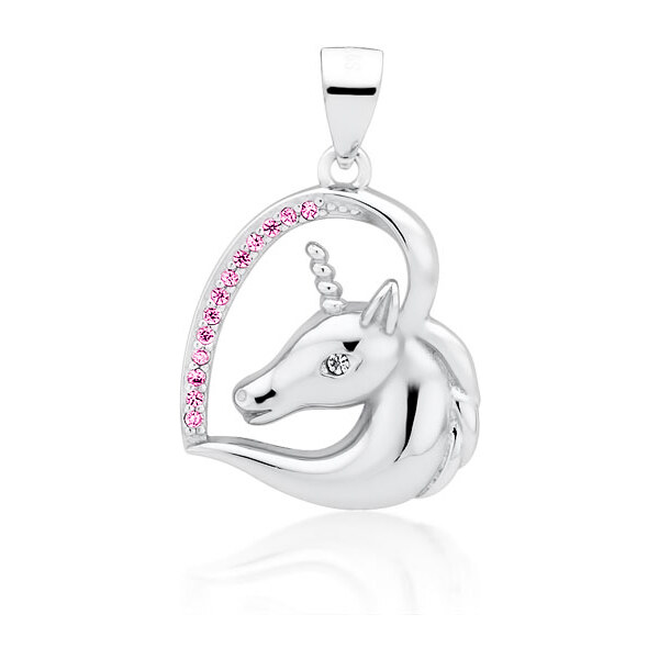 Olivie Strieborný prívesok JEDNOROŽEC V SRDCI 4575 20803418