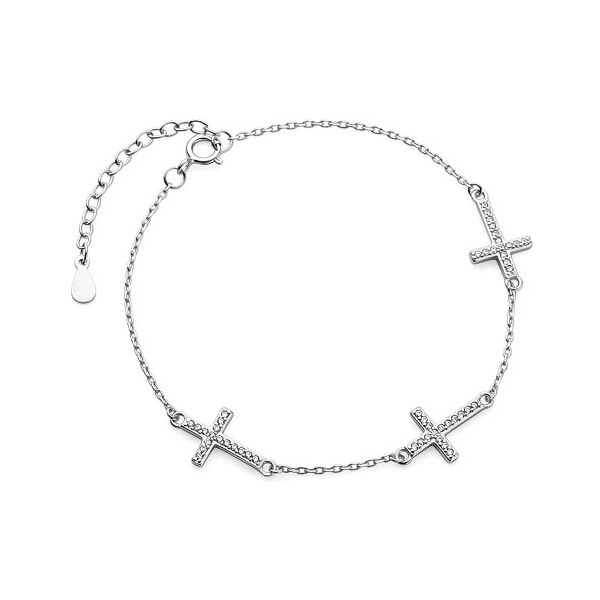 Olivie Strieborný náramok TRI KRÍŽKY 7178 37376708