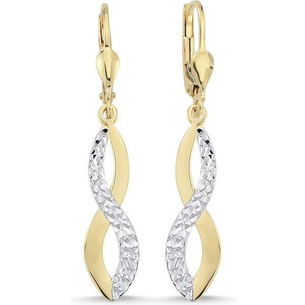 Lillian Vassago Gravírované visiace náušnice z kombinovaného zlata 23136030