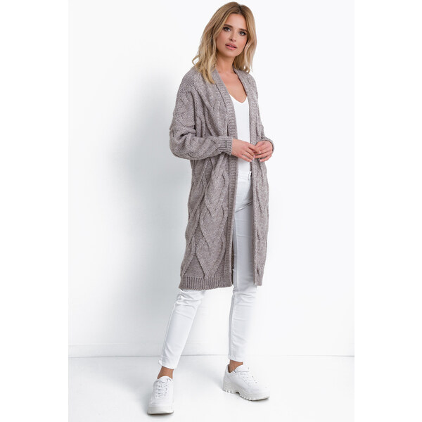 Glara Dámsky dlhý kardigan z vlny 36492635