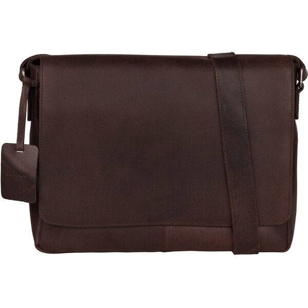 Pánska kožená taška cez rameno Burkely Juul - tmavo hnedá 20839704