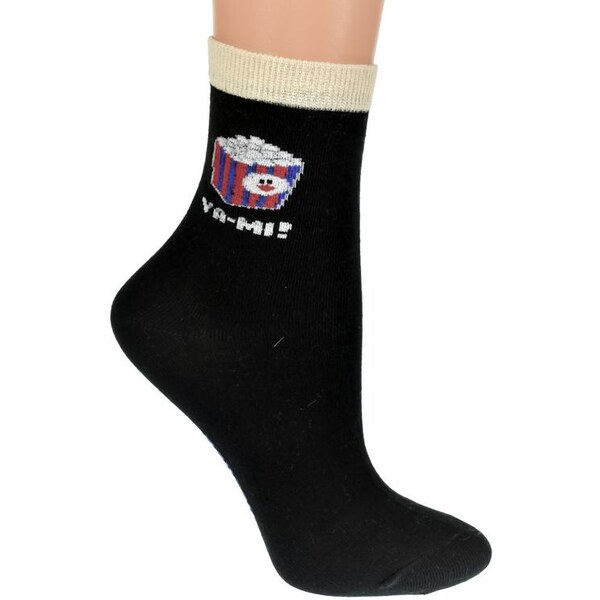 AURA.VIA Detské čierne ponožky YA-MI 20856310