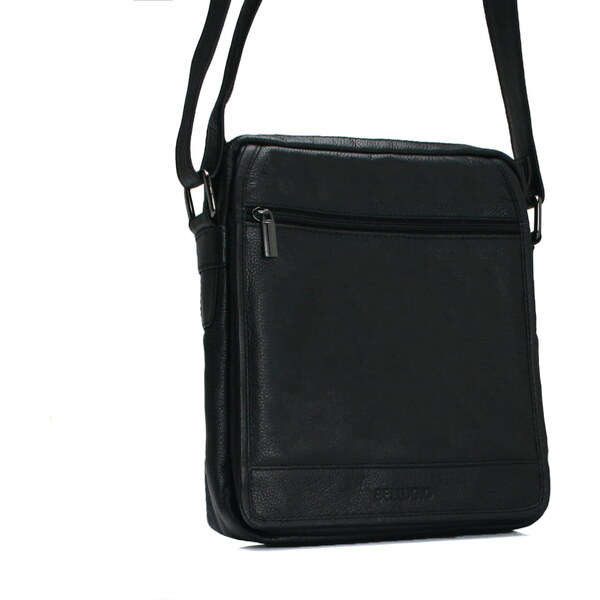 Pánska kožená crossbody taška čierna - Bellugio Hayes čierna 66909750