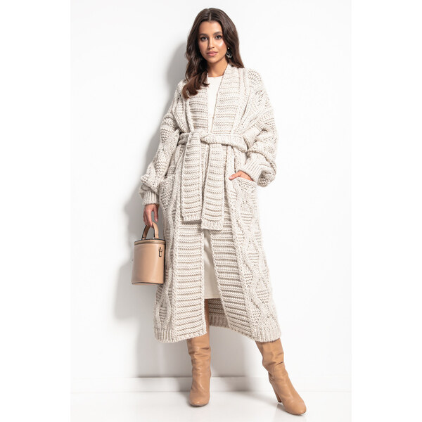 Glara Vlnený dámsky dlhý kardigan 20862378