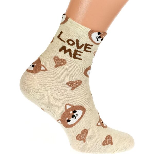 AURA.VIA Béžové ponožky LOVE ME 20923706