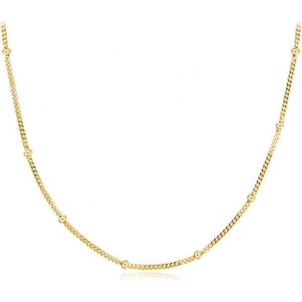 Olivie CHOKER GOLD guličková strieborná retiazka 4598 20961013