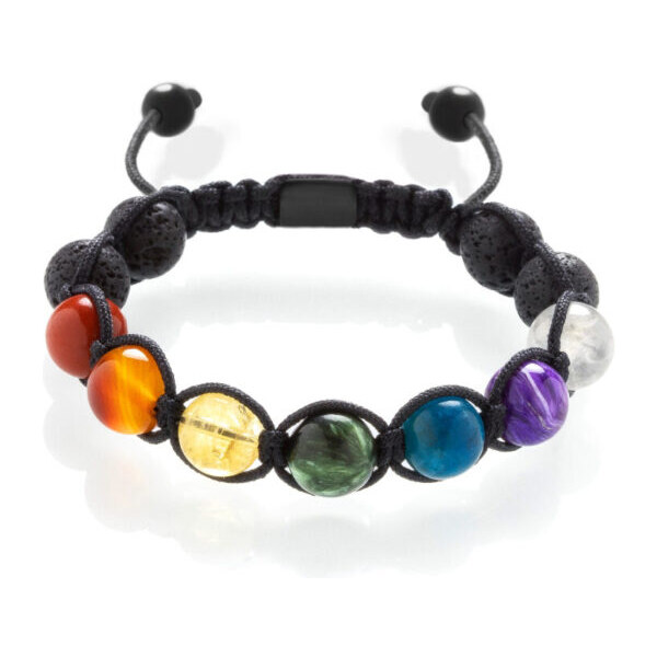 Pletený náramok Sedmich čakier s lávovým kameňom Trimakasi 21937759