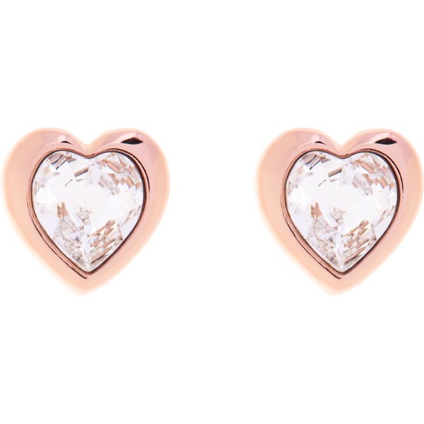 Ted Baker Náušnice HAN: CRYSTAL HEART EARRING ružové zlato 34238689