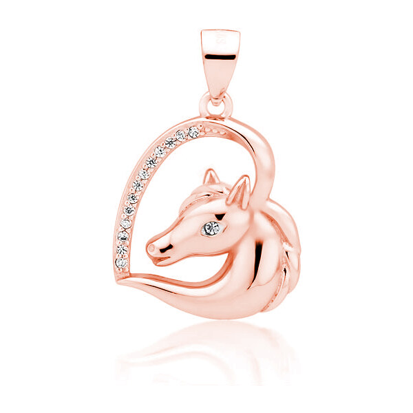 Olivie Strieborný ROSE prívesok KÔŇ V SRDCI 4653 21224213