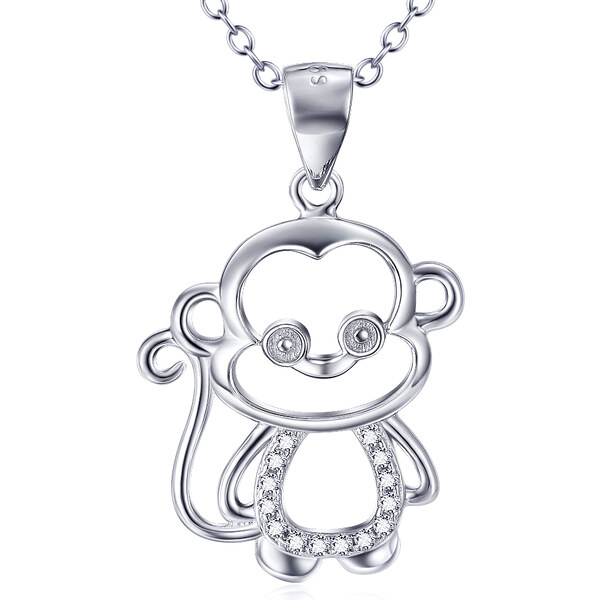 Olivie Strieborný náhrdelník OPIČKA 4675 21224235