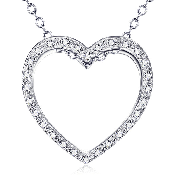 Olivie Strieborný náhrdelník SRDCE so zirkónmi 4694 21224254