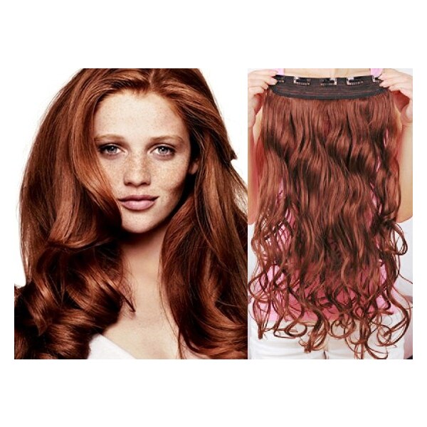 Clipinhair Clip in REMY vlasový pás 53cm vlnitý - medená 21057073