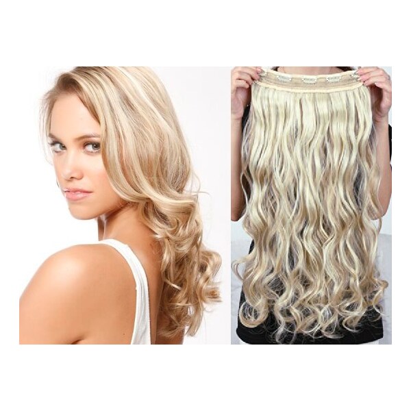 Clipinhair Clip in REMY vlasový pás 63cm vlnitý - platina / svetlé 21057061