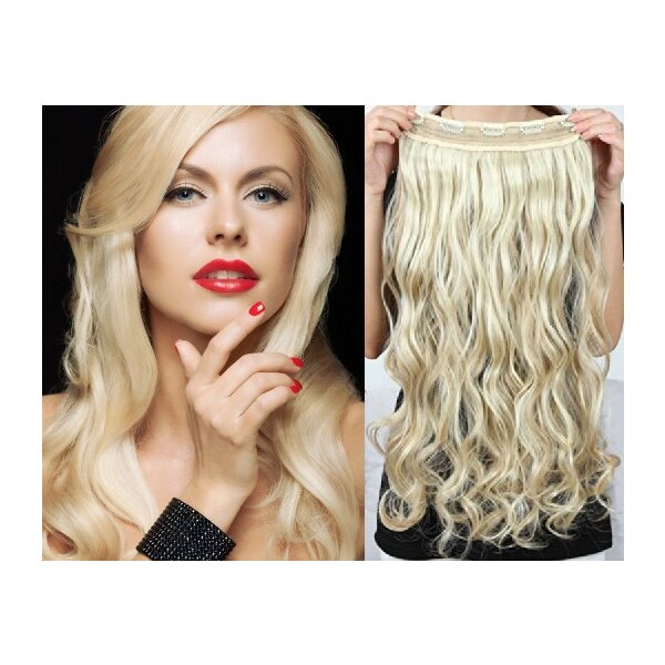 Clipinhair Clip in pás japonský kanekalon 63cm vlnitý - platina 21057038