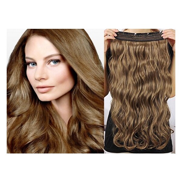 Clipinhair Clip in pás japonský kanekalon 63cm vlnitý - svetlo hnedá 21057041