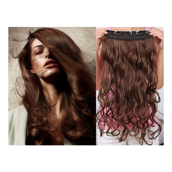 Clipinhair Clip in REMY vlasový pás 43cm vlnitý - stredne hnedá 21057120
