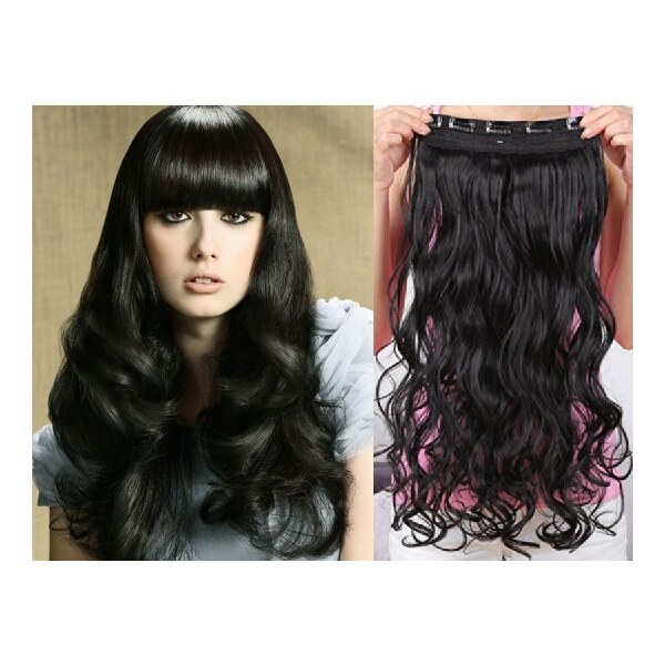 Clipinhair Clip in REMY vlasový pás 53cm vlnitý - čierna 21057085