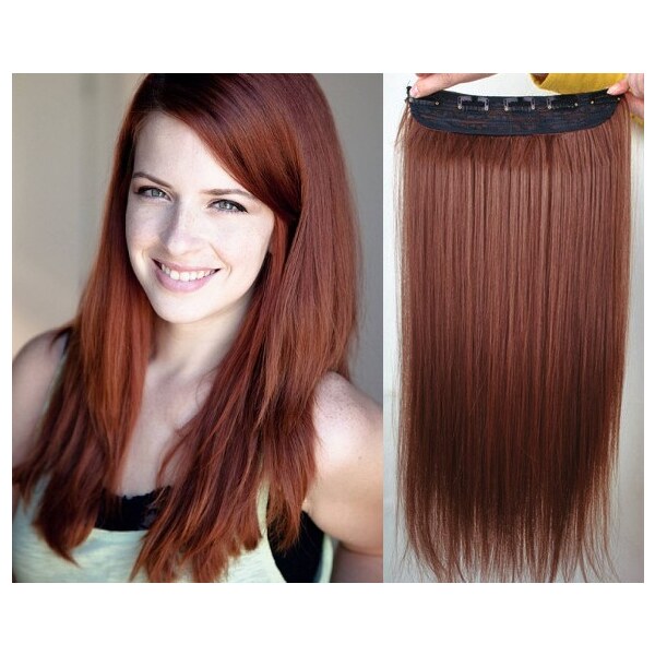 Clipinhair Clip in REMY vlasový pás 63cm rovný - medená 21057086
