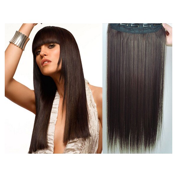 Clipinhair Clip in REMY vlasový pás 43cm rovný - tmavo hnedá 21057134
