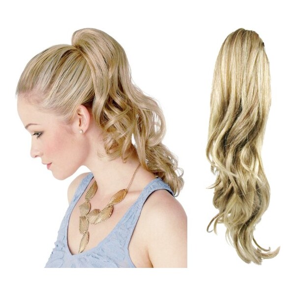 Clipinhair Clip in cop so štipcom vlnitý 60 cm - platina/svetlo hnedá 21057202