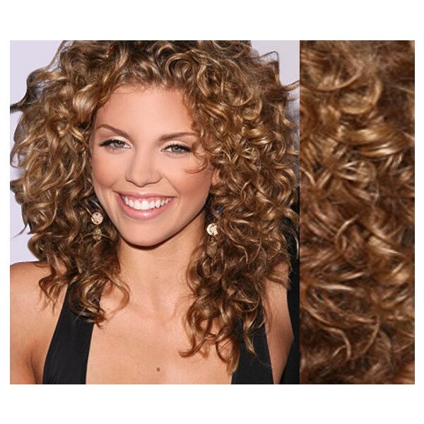 Clipinhair Clip in kučeravé vlasy 100% ľudské REMY 53cm - svetlo hnedá 21057336