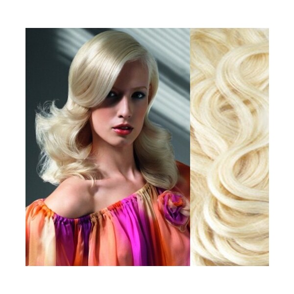 Clipinhair Clip in vlnité vlasy pravé ľudské REMY 53 cm - platina 21057344