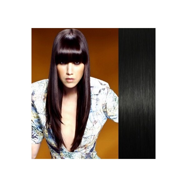 Clipinhair Clip in ofina - REMY 100% ľudské vlasy - ČIERNA 21057534