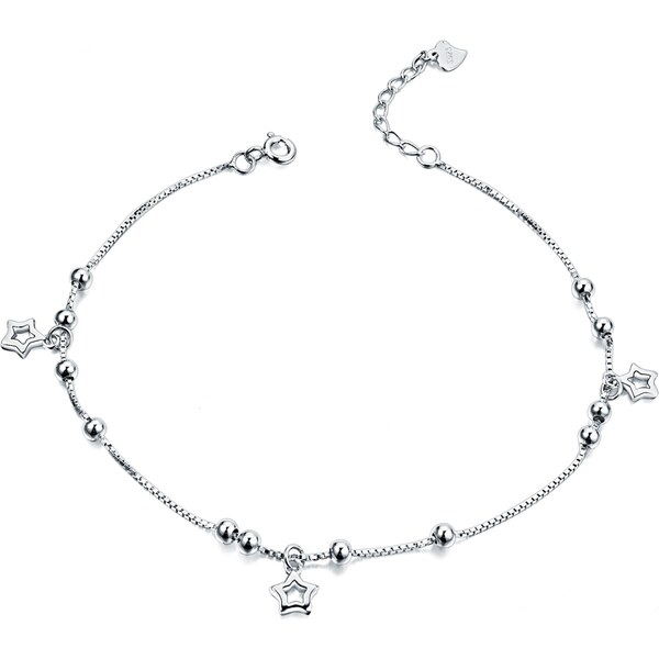 Olivie Strieborná retiazka na nohu HVIEZDY 4748 21224307