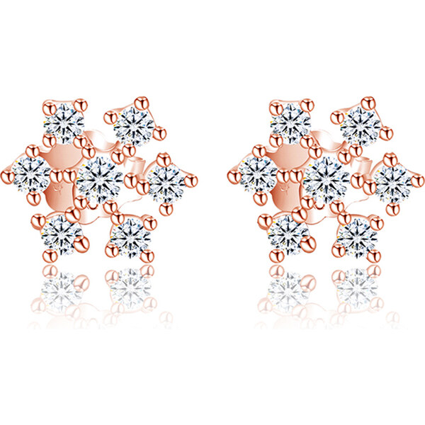 Olivie Strieborné náušnice RUŽOVÁ SNEHOVÁ VLOČKA 4755 21224314