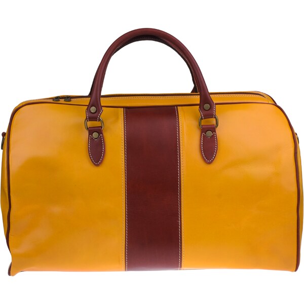 Kožená cestovná taška Galba Gialla Marrone žltá NovaKabelka.sk 56646069
