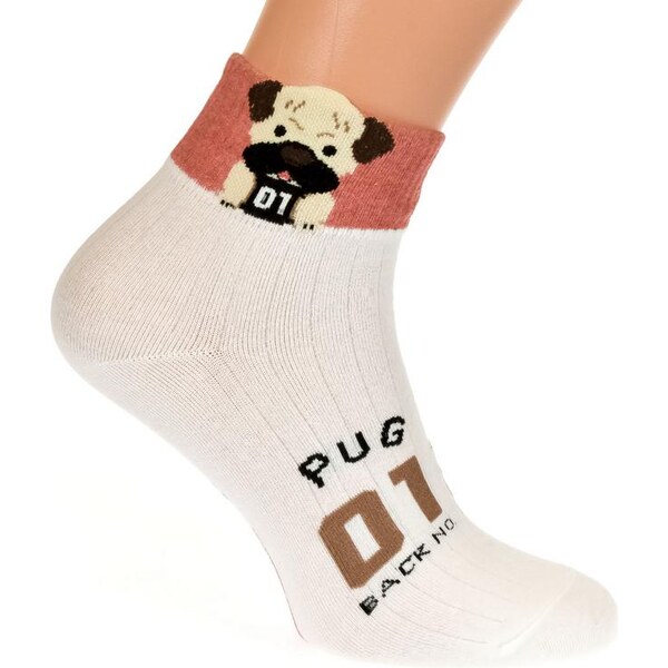 AURA.VIA Biele ponožky PUG 21201857