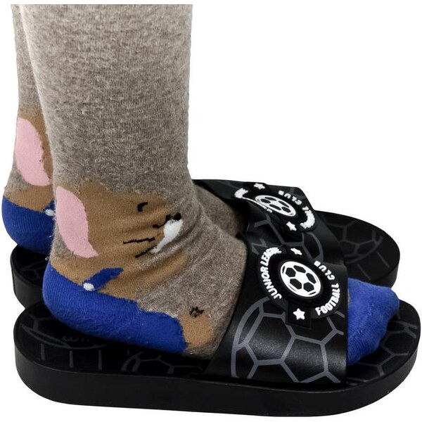 WINK Detské čierne šľapky FOOTBALL 21222712