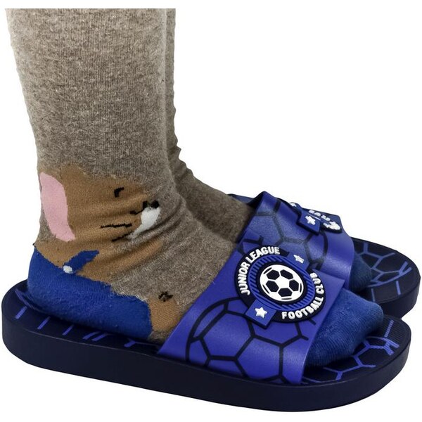 WINK Detské modré šľapky FOOTBALL 21222714