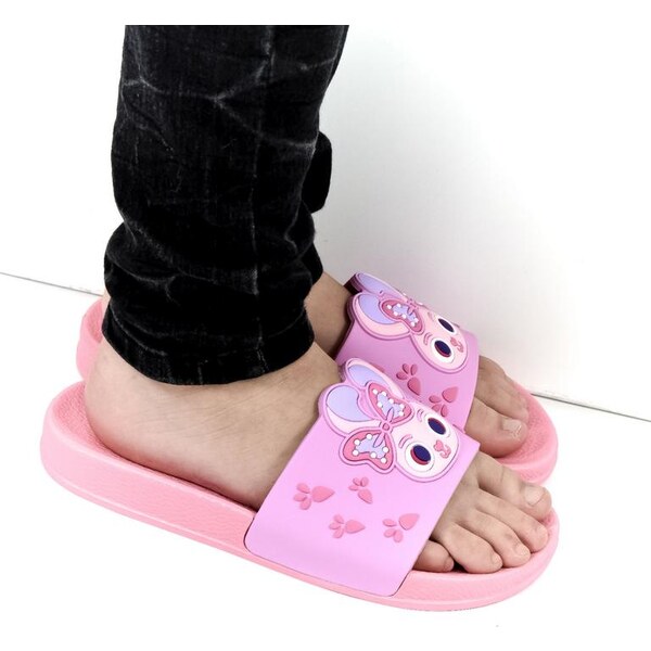 WINK Detské svetlo-ružové šľapky REBBI 21222721