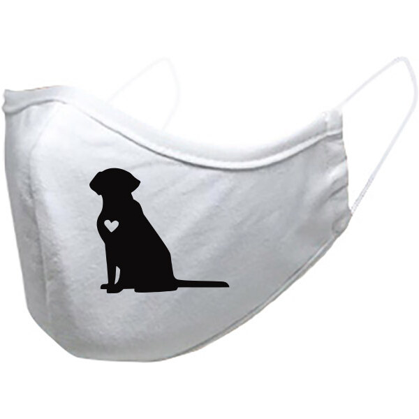 T-ričko Labrador - srdce, ochranné rúško 3-vrstvové s gumou 21243743