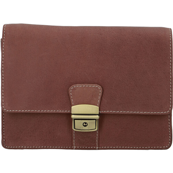 Pánske hnedé kožené brúsené etue 0802 s odnímateľným pútkom hnedá 56863969